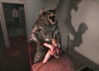 Cartoon-style bestiality with a beast