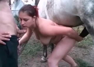 Redhead enjoying bestiality orgies like no other