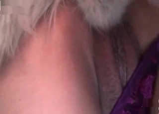 Horny dog enjoying crazy oral sex